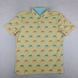 Good Good Polo Shirt Mens Large Yellow Blue Red Golf Performance Short Sleeve